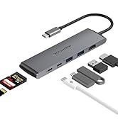 WALNEW 7 in 1 USB-C Hub with 4K HDMI,100W PD,5Gbps Data Port(1 Type-C & 2 USB 3.0),SD/TF Reader, ...