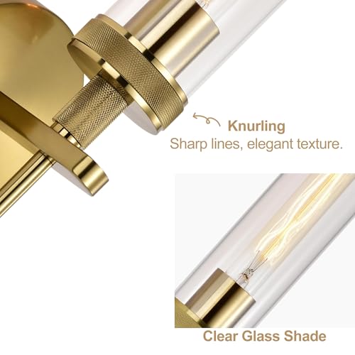 Gold Bathroom Light Fixtures Over Mirror - Image 5