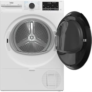 Beko BT96DBS Asciugatrice 9kg, Classe A, Linea Estetica Beyond, motore inverter, Display digitale XL, colore Bianco, oblò Nero, WIFI