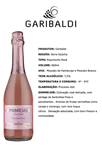 Espumante Garibaldi Primícias Moscatel Rosé 660ml
