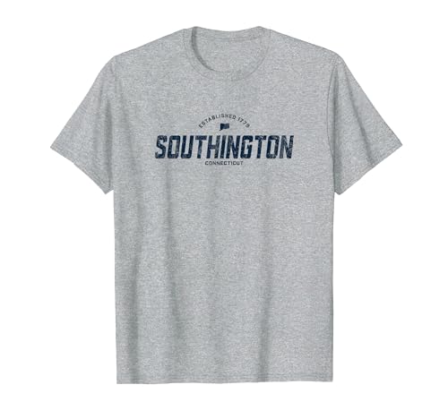 Southington Connecticut CT Vintage Athletic Navy Sports Logo T-Shirt