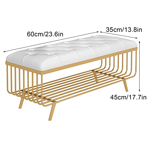 Rangement moderne en métal pour chaussures avec banc capitonné entrée