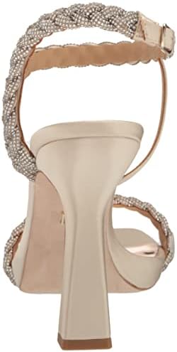 Badgley Mischka Women's Fennel Heeled Sandal, Ivory Satin, 8 | Image 2