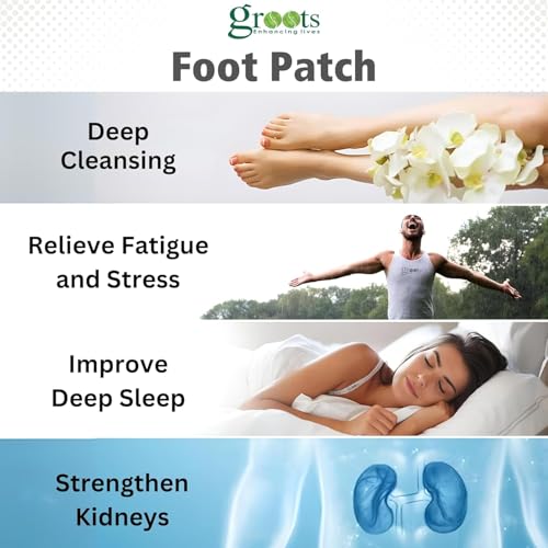 Image of GROOTS Bee Venom foot patch Detox Foot patches Pain Relief Detox patch Cleansing Toxin Remover Foot Pads Detoxify Stress Relief Sleep Patch for Detoxification For Men And Women (1 BOXES = 10 Patches) ((20 patches) foot pads - pack 5)