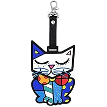 BRITTO Romero Large Rubber Luggage Tag, Sam Cat
