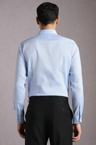 Image of Louis Philippe Men's Slim Fit Easy to Iron Everyday wear Premium Cotton Full Sleeve Solid Formal Shirt