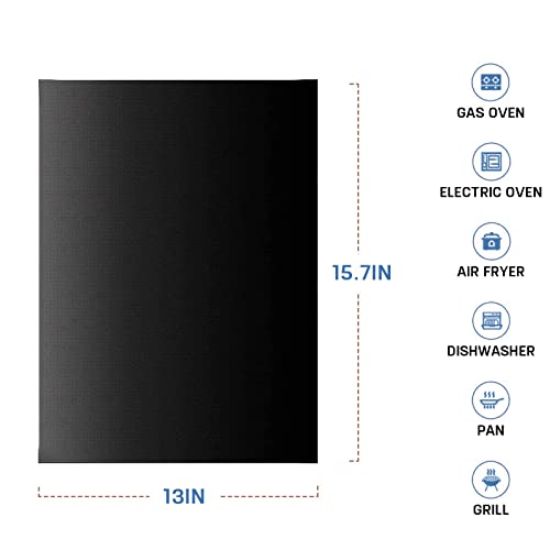 Large Oven Liners,5 PACK Heavy Duty Teflon Oven Liners,BBQ Grill Mats for Bottom of Oven for Gas, Electric and Fan Assisted Ovens,Baking Mat, Oven Protector Sheets,Reusable