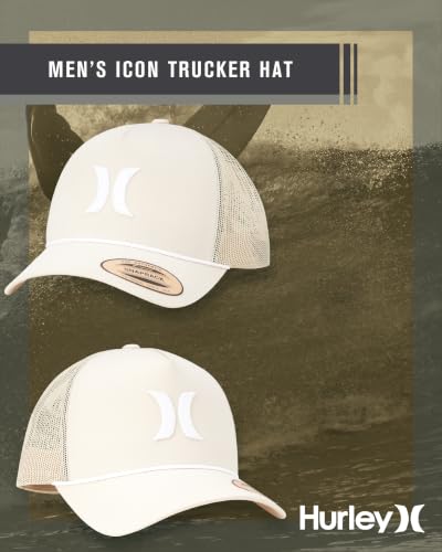 Image of Hurley Men's Trucker Hat - High Icon Snap Back Comfortable Curved Bill with Adjustable Snap Closure - Trucker Hats for Men