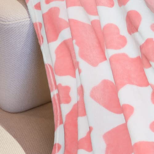Cow Print Blanket Twin Size Soft Cozy Fuzzy Warm Cow Blankets And Throws Warm Plush Fleece Flannel Pink Cow Printed Blanket Gift For Adults Mom Travel Blanket All Seasons 60 X 80 Inch #TOP1