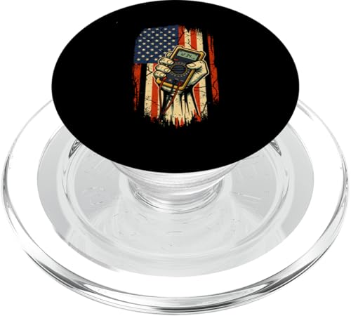 Patriotic Electrician Digital Multimeter USA PopSockets PopGrip for MagSafe