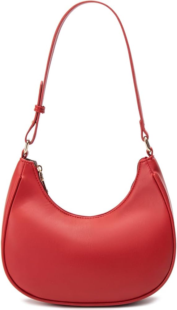 WSRYDJDL Crescent Shoulder Bags for Women Cute Hobo Tote Handbag Under the Arm Purses Mini Clutch Purse with Zipper Closure