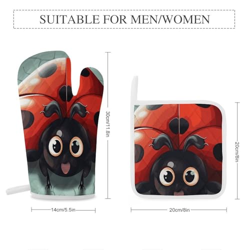 Maniques coccinelle pour sortir les plats chauds du four