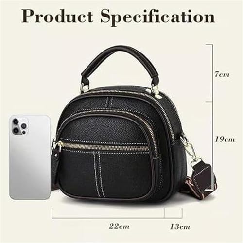 Bousalutend Crossbody Bag, Classic Luxury Leather Bag with Multifunctional Compartments, Adjustable Wide Shoulder Strap2