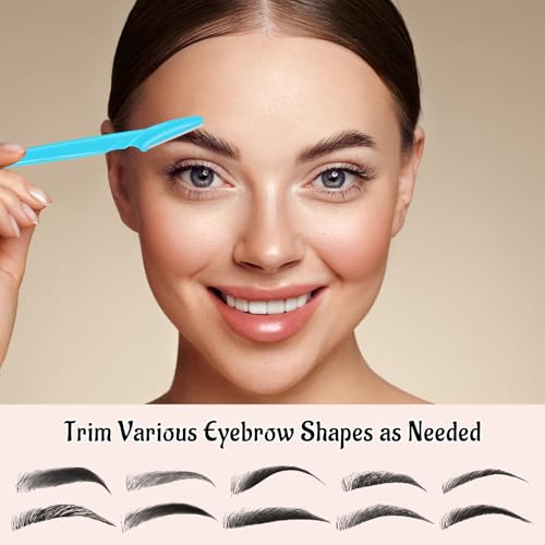 JHZMCRX Eyebrow Razors Bulk Face Razor Multipurpose Facial Razor Dermaplaning Tools for Women Men Eyebrow Trimmers Shaver with Protective Cover Hair Removal Tools Multicolor 18 Pcs