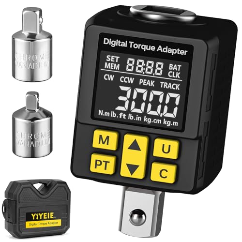 Heavy-duty Digital Torque Adapter, (±1% Accuracy, 40-300Ft-lb), 1/2" Digital Torque Wrench Adapter for Auto, Versatile Meter - Alert | Peak/Track | Preset | Store/Delete, for Machinery Repairs(406N.m)