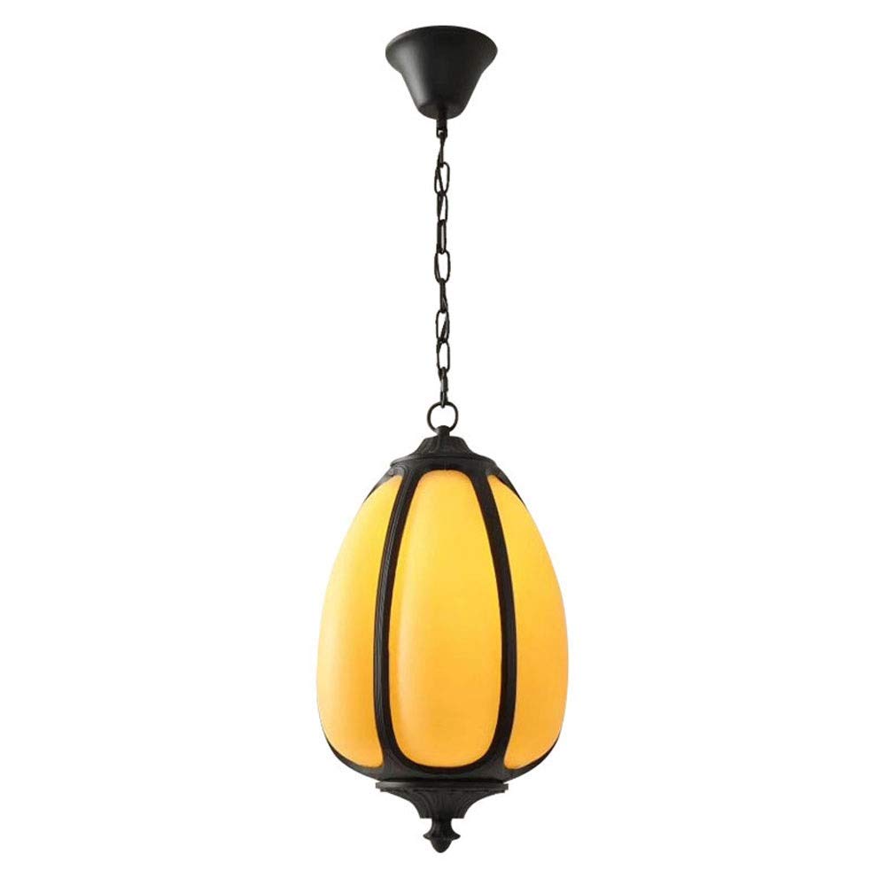 SXECAEPS New Chinese Style Chandelier Landscape Garden Light Corridor Aisle Terrace Balcony Pavilion Lighting E27 Waterproof Outdoor Villa Indoor Imitation Pumpkin Lamp Interesting