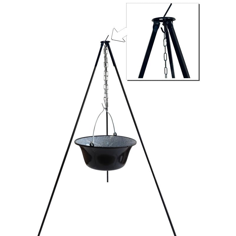 Dreibein mit Topf Outdoor Kochen Gulaschkessel Glühweintopf