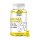 Omega 3 Gummibärchen mit Vitamin E aus Fischöl mit Zitronengeschmack – Hochdosiert Omega 3 Fettsäuren EPA und DHA – 400 mg EPA + 200 mg DHA – Omega 3 Gummies – 60 Einheiten
