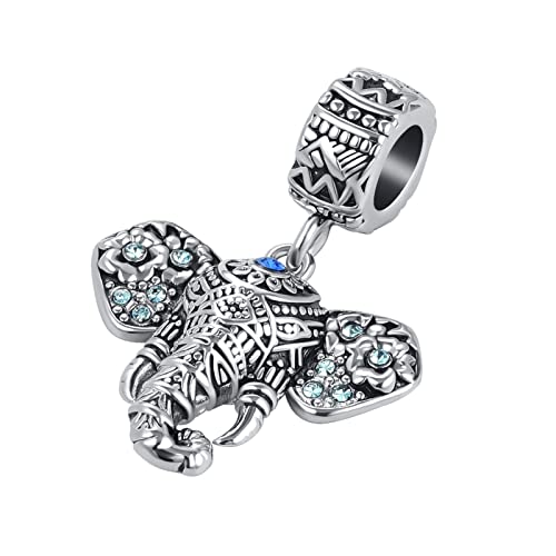 Qeensekc Good Luck Elephant Pendant Charm Lucky Animal Birthstone Bead For Pandora Bracelet, Aut-117_Elephant_09 #TOP2