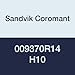 Sandvik Coromant, 009370R14 H10, Insert for Milling, Carbide, H10 Grade, Uncoated (Pack of 10)