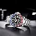 Pagani Design GMT Automatic Mechanical Men's Watch Rotating Ceramic Bezel Stainless Steel Watch with Date Function Men's Sport Watch (Steel Belt Blue Red-3)
