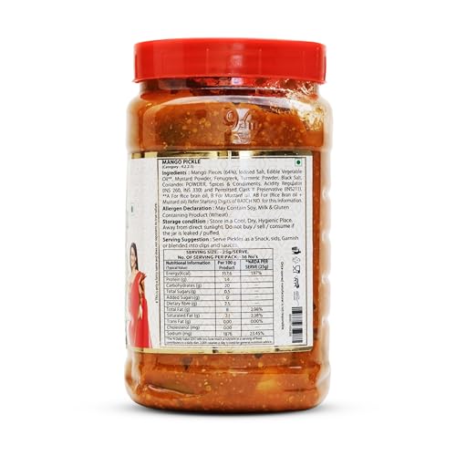 Image of 9AM Super Gold Mango Pickle 900g - Authentic Indian Pickle with Spicy & Tangy Flavor (Pack of 2)