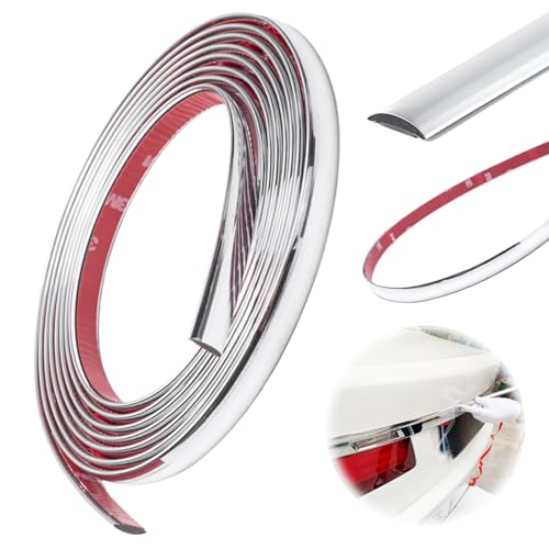 Bande décorative chromée autocollante universelle pour voiture, carrosserie, fenêtre, décoration extérieure - 6 mm x 5 m