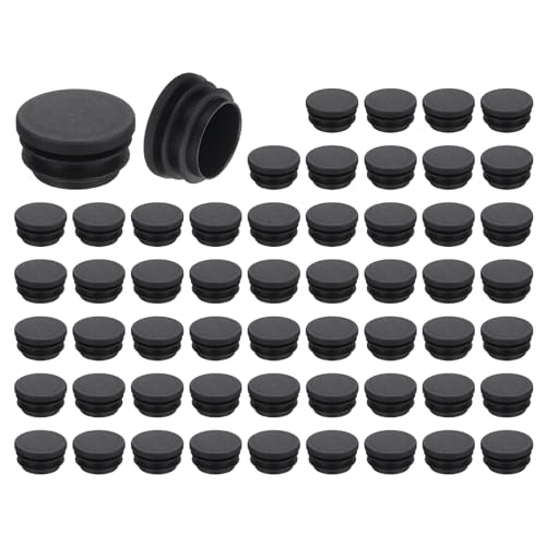 uxcell Round Plastic Plug,32mm(1.26") OD Furniture Leg Pipe Insert 56Pcs