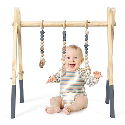 DREAMADE Spieltrapez aus Holz, Motorikspielzeug für Babys, Spielbogen mit 3...