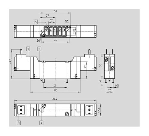 Électrovanne JMEH-5/2-5,0-SB pneumatique à commande électrique
