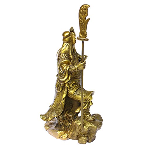 Chinese Fengshui Handmade Woosung/Wu Sheng Guangong Figure Sculpture Guan Yunchang/Guan Yu Statue Brass Collectible Figurine Home Decor Gift #TOP4
