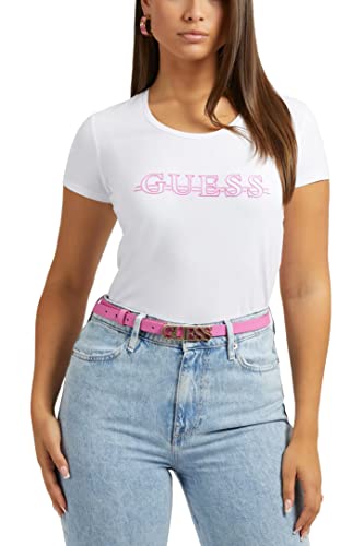 GUESS Tshirt en Coton à Logo Relief Jeans - Femme