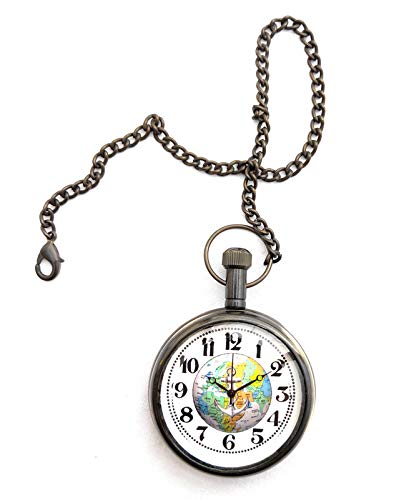 Royal Gold Brass Globe Anchor Dial - Antique Pocket Gandhi Watch Royal Look Indian Handicraft Premium Gift Item-image-24