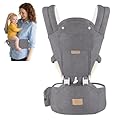 FRUITEAM Baby Carrier with Hip Seat for Breastfeeding, One Size Fits All - 6-in-1 Adjustable Toddler Carrier with Lumbar