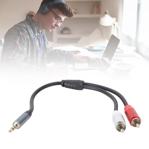 Cable de audio estéreo 3.5mm a 2 macho, 30cm miniatura 7