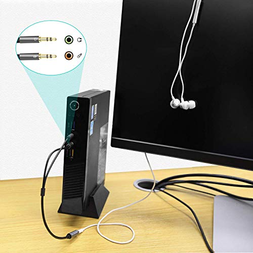 POSUGEAR Audio Y Splitter adapter, 3,5 mm aansluiting op dubbele 3,5 mm jack (headset en microfoon) audio splitter kabel… - Image 7