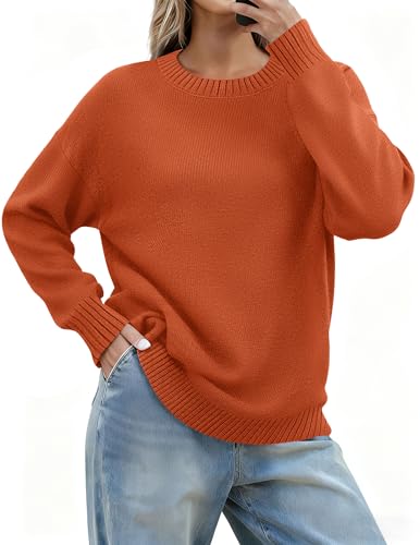 Zeagoo Fall Sweaters for Women 2026 Long Sleeve Crewneck Ribbed