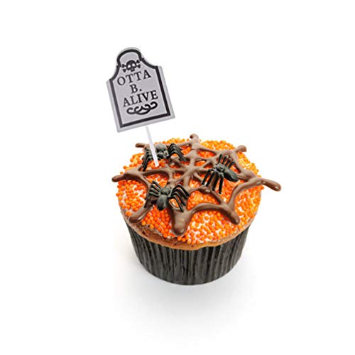 Gadpiparty 24Pcs Halloween Cake Toppers Grafstenen Kerkhof Cupcake Toppers Halloween Cake Decoraties Voor Halloween… - Afbeelding 4