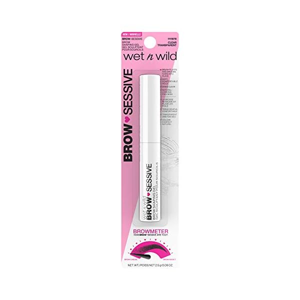 Wet-n-Wild-BrowSessive-Brow-Shaping-Gel-with-Brush-Clear-01-Fl-Oz wet n wild Brow-Sessive Eyebrow Shaping Makeup Gel Clear