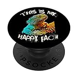This is my Happy Face Funny Pet Bearded Dragon PopSockets PopGrip: Swappable Grip for Phones &...