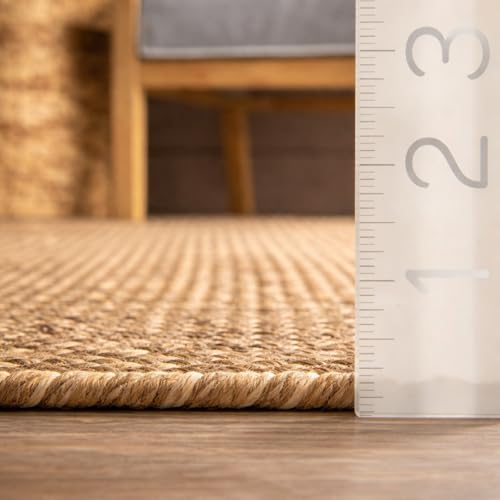 Image of Handmade Rectangular Cotton Carpet Beige Size 3x10 Feet - Natural Fiber Rug for Living Room & Bedroom | Eco-Friendly & Durable | Color- Beige