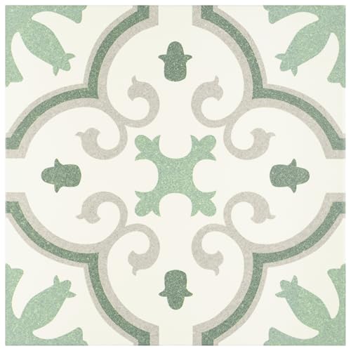 Monteca Green 9-3/4" x 9-3/4" Porcelain Floor and Wall Tile