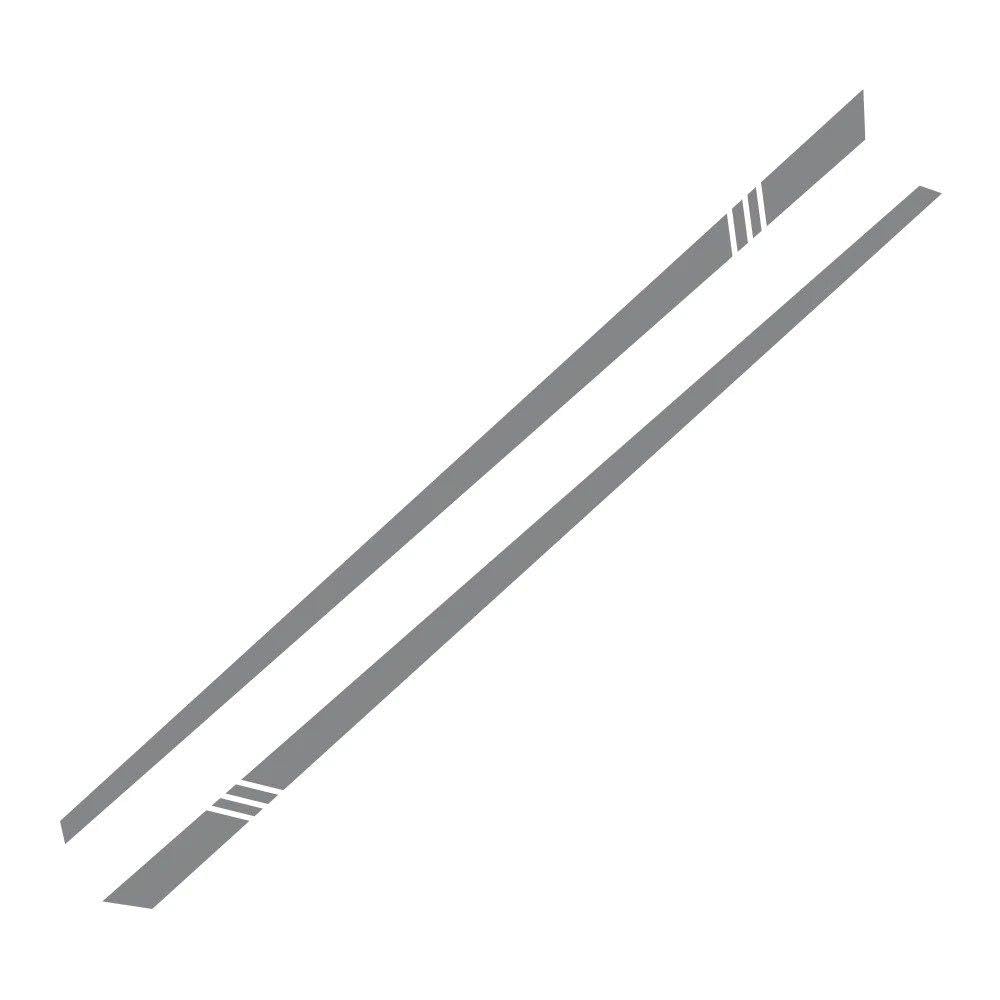 Glossy Racing Stripe Vinyl Decals Adhesive Stickers Universal Fit Side(Gray)