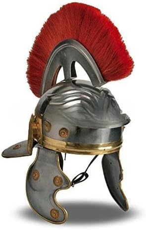 Roman Wearable Imperial Gallic Centurion Armor Helmet with Red Plume by Nauticalmart