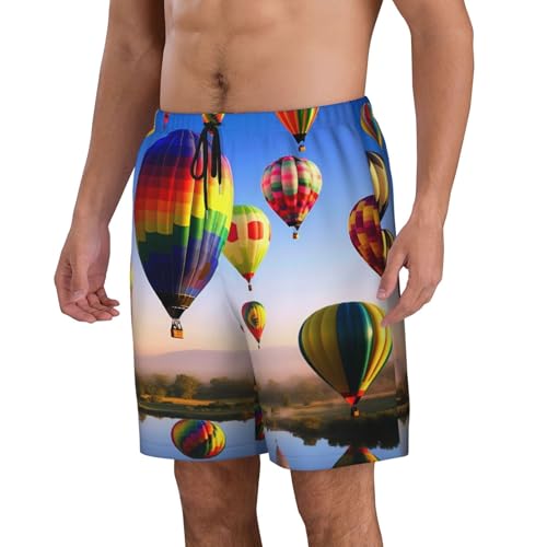 Hot Air Balloons Print Men's Beach Pants Lightweight Quick-Dry Swim Pants with Mesh Lining for Men2