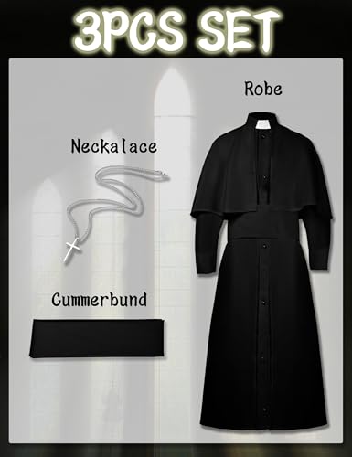 Disfraz de sacerdote para niños con accesorios 3 piezas miniatura 3