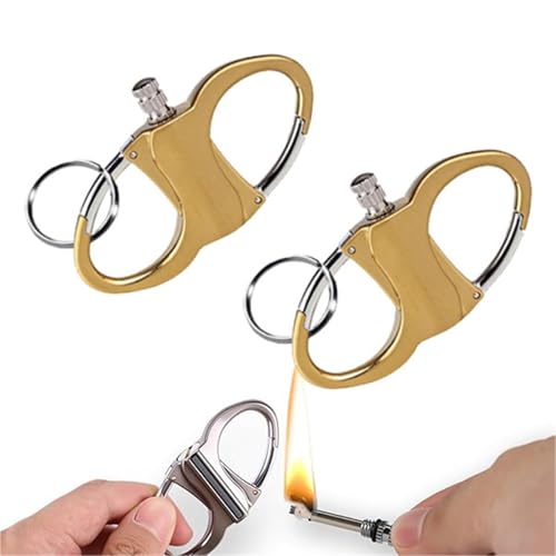 Encendedores de llavero, reutilizables, impermeables, permanentes, portátiles para acampar al aire libre, para hombres y mujeres, paquete de 2