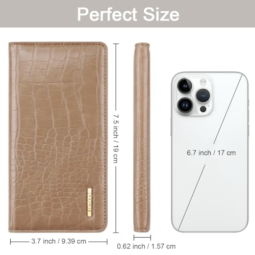 Image of Wallet Women Bifold Faux Crocodile Leather Slim Thin Long Wallets