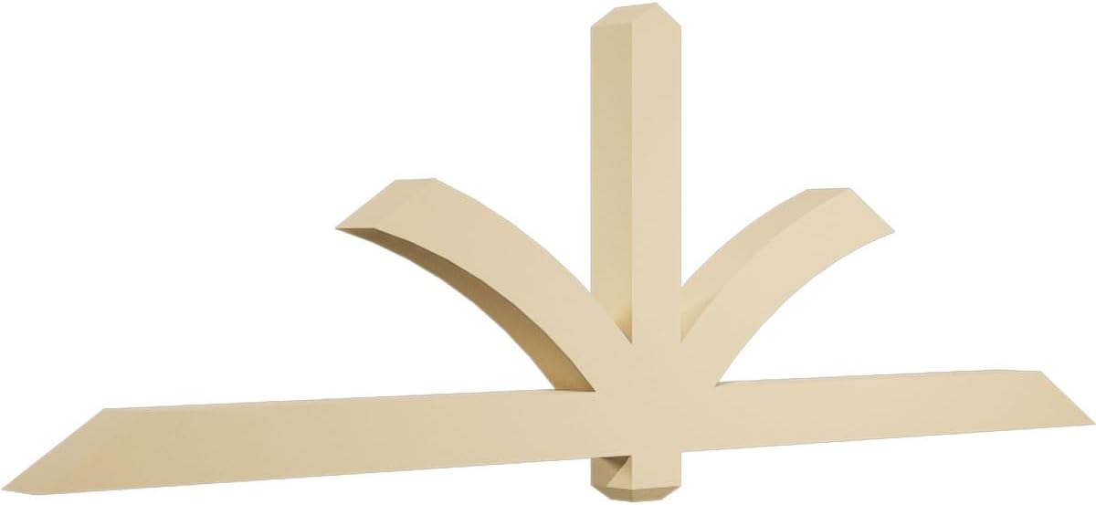 84"W x 28"H x 4"D x 4"F, 8/12 Pitch, Redmond Signature Urethane Gable Bracket, Primed Tan