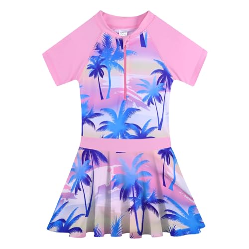 Image of BAOHULU Toddler Girls Swimsuit One Piece Cute Floral Dress Swimwear 3-8 Years